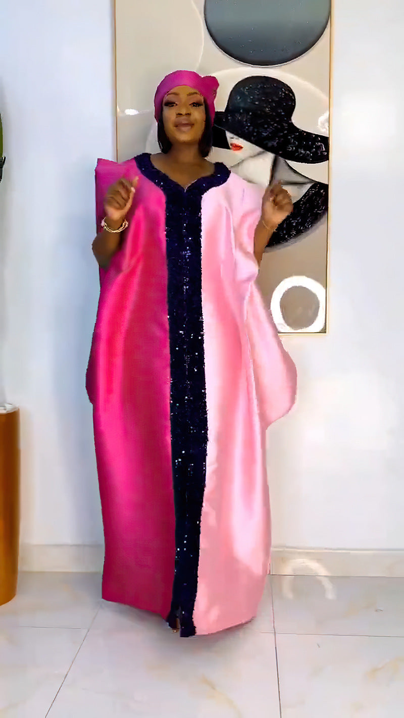 Women Plus Size African satin dress 4