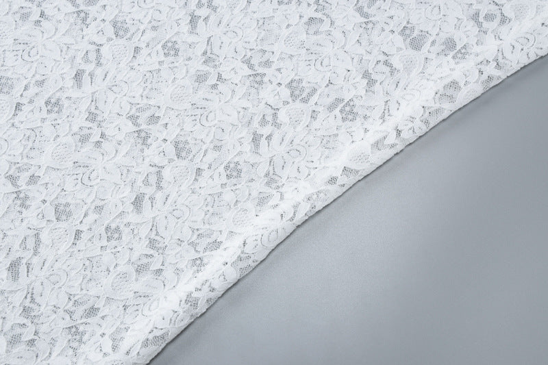 Women's Summer Fashion Sexy Lace Hollow Slim Strapless Dress 16