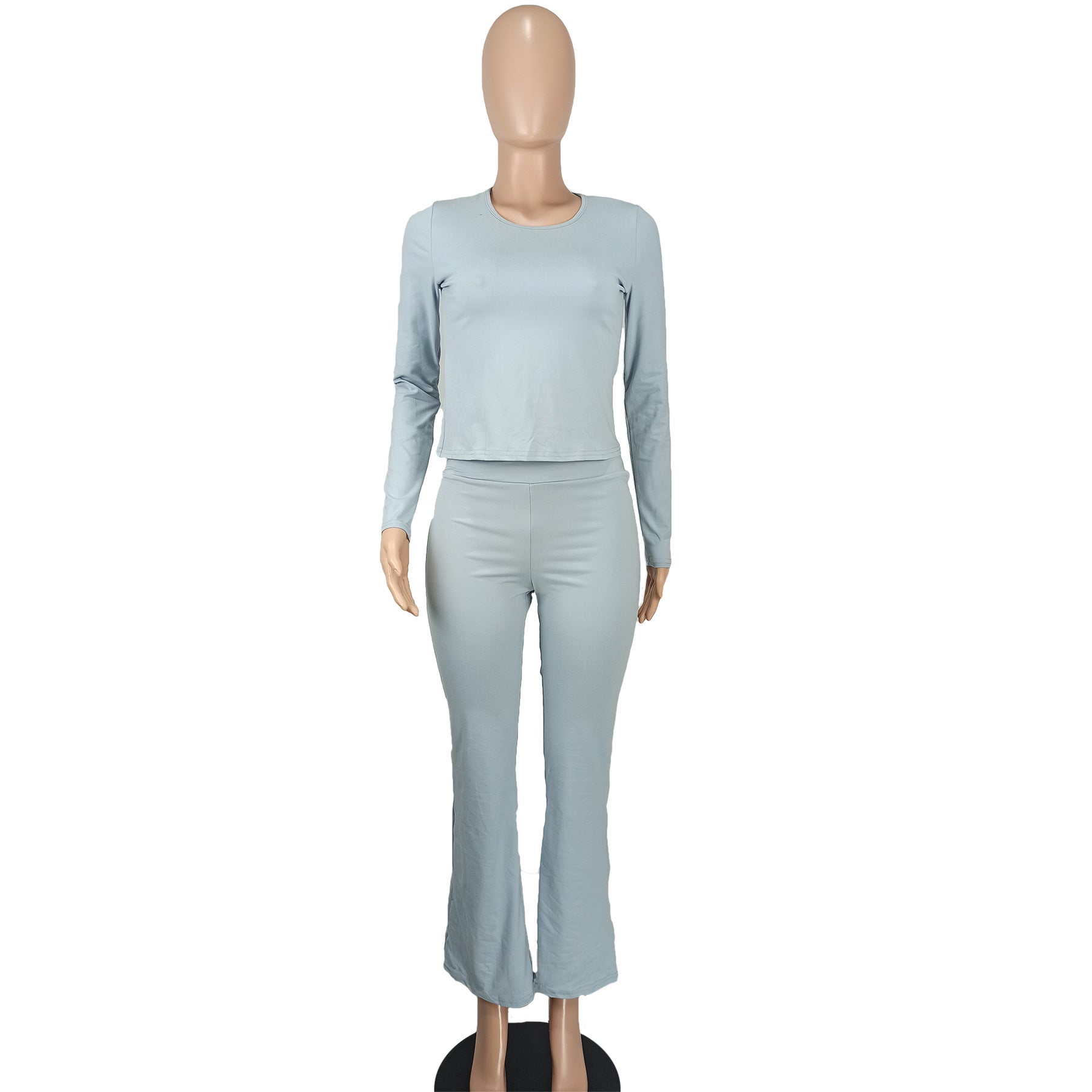 Women's Fashion Casual Solid Sim Long Sleeve Two-Piece Pants Set 25