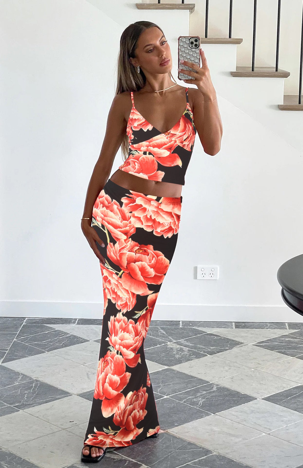 Women Spring Sexy Suspender Crop Top and Bodycon Skirt Two-Piece Set 8