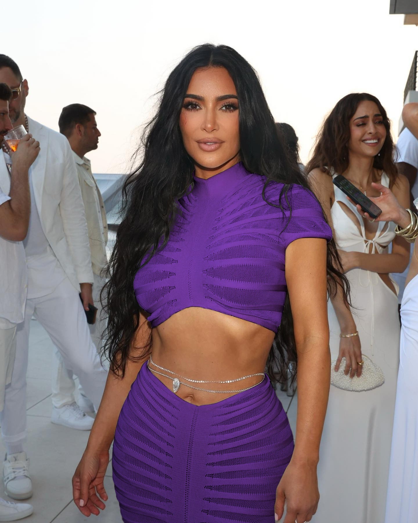 Women's Sexy Knitting See-Through Nightclub Low Waist Bodycon Two Piece Skirt Set 11