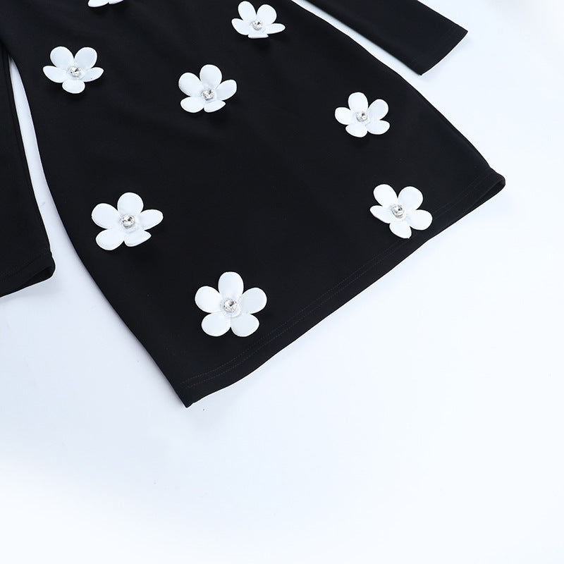 Women Fall/Winter Sexy Floral Long-Sleeved Dress 11