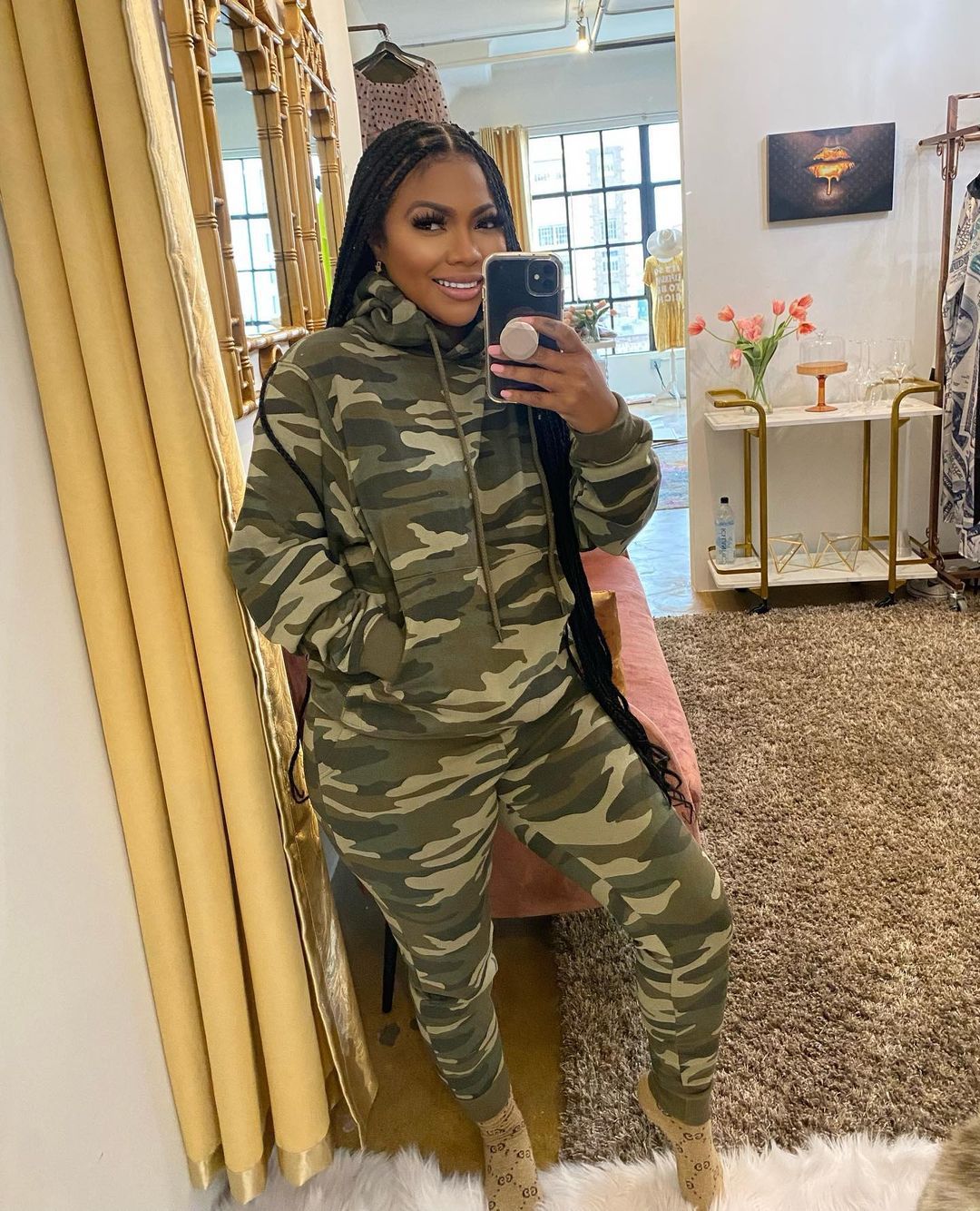 Women's Fashionable Sportswear Camouflage Two-Piece Tracksuit Set 11