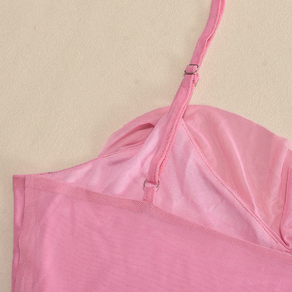 Women sexy suspender ruffle dress 10