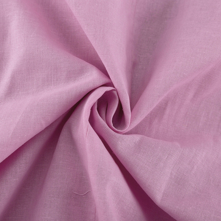 Linen Turn-Down Collar Long-Sleeve Tie-Front Shirt Dress 19