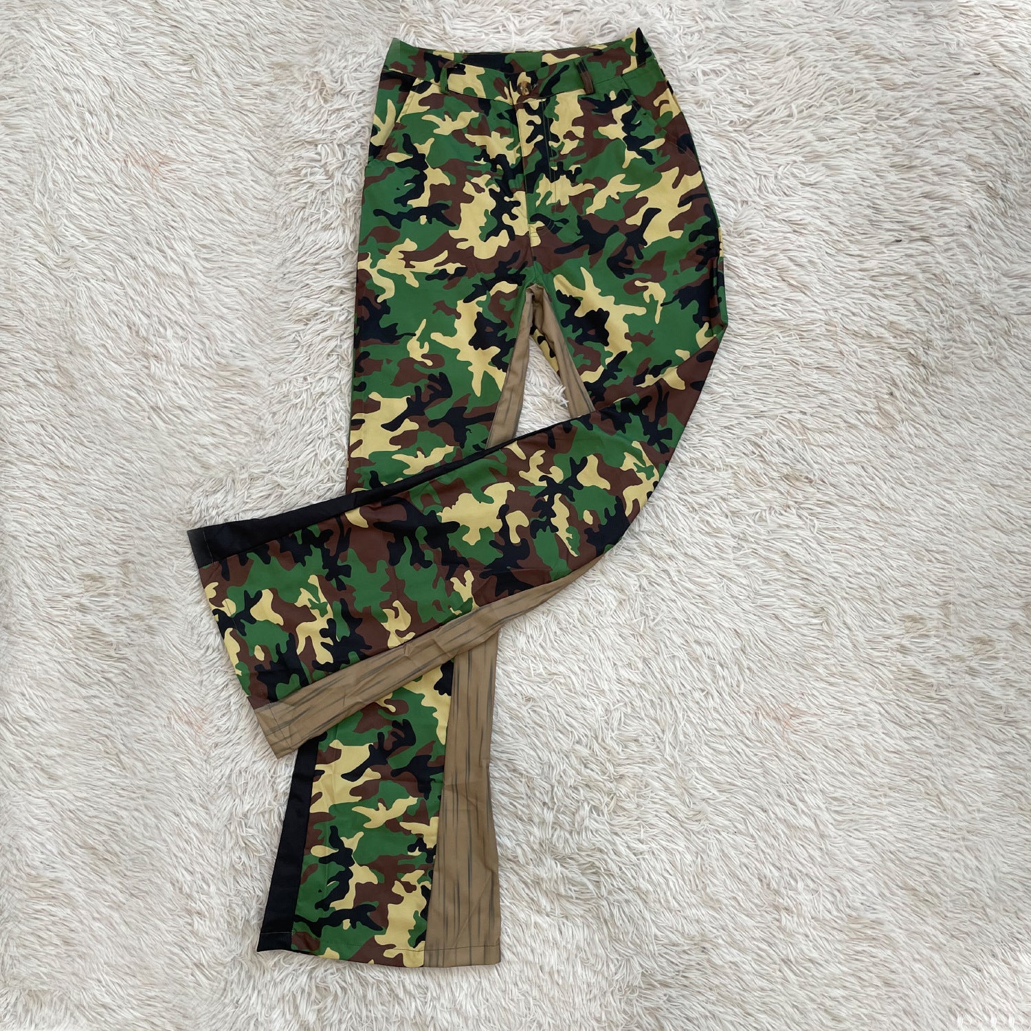 Summer Fashion Camo Patchwork Bootcut Casual Pants 18