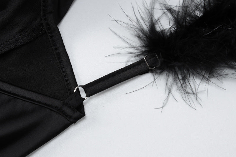 Women's Summer Fashion Chic Slim Raw Strap Low Back Dress 14