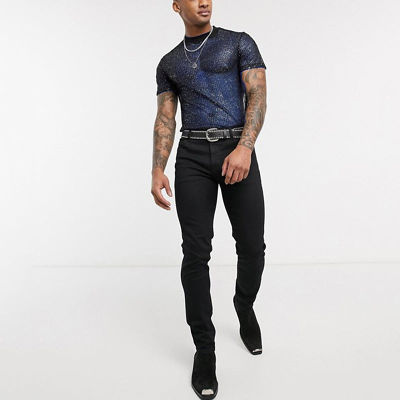 Men See-Through mesh sexy T-shirt 9