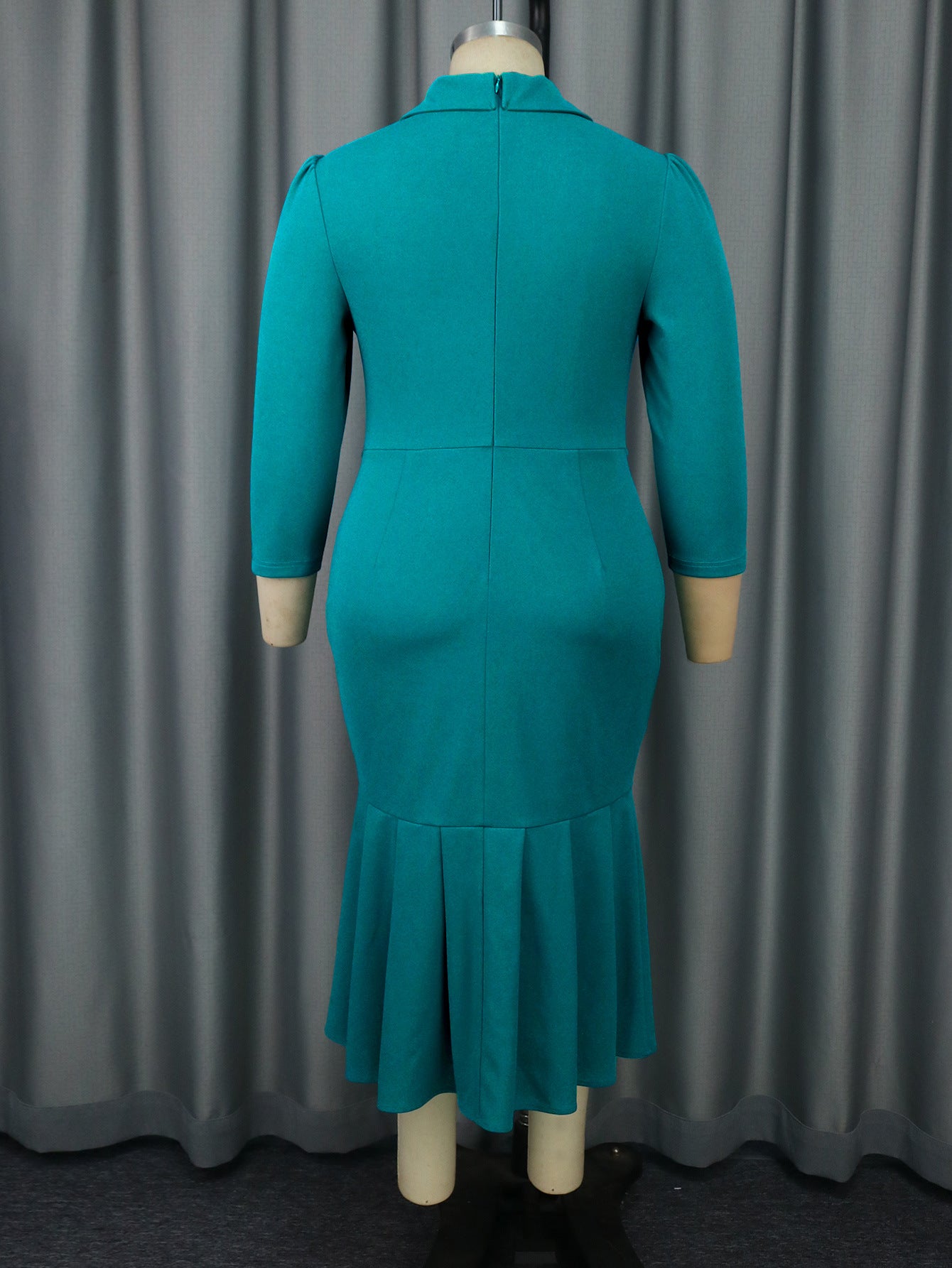 Plus Size Women African Shirt Collar Formal Party Fishtail Dresses 5