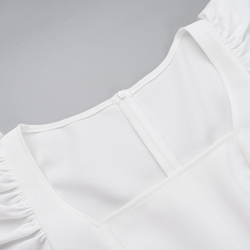 Fall Fashion Chic Elegant Long Sleeve Square Neck Slim Women Dress 6