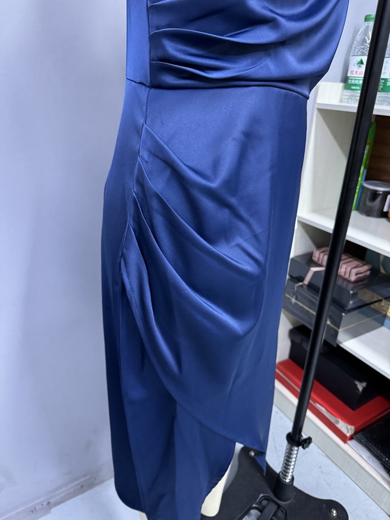 Women's Slit Satin Dress Summer Strap High-Slit Dress 10