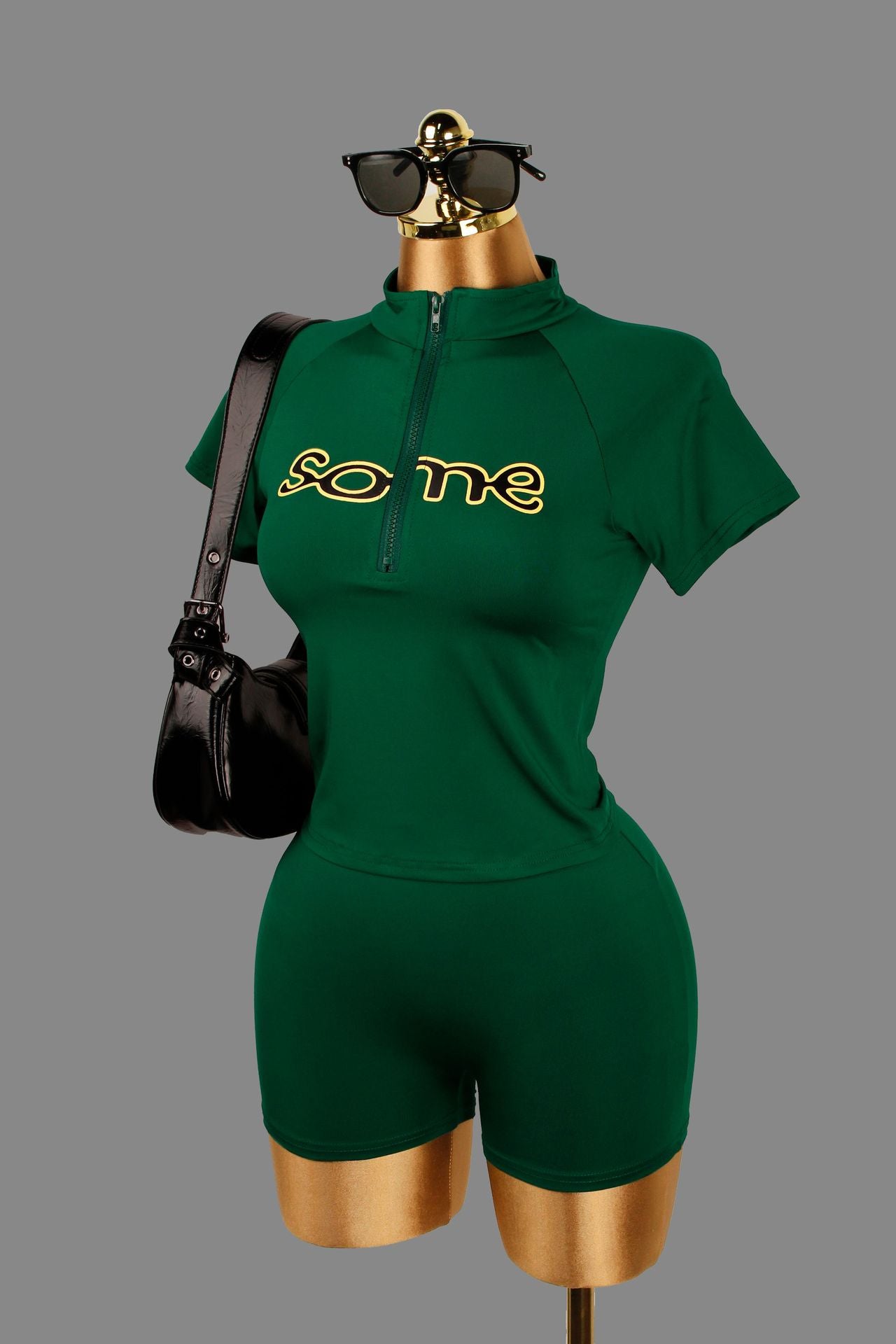 Women Summer Letter Printed Sexy Solid Top and Shorts Two-Piece Set 17