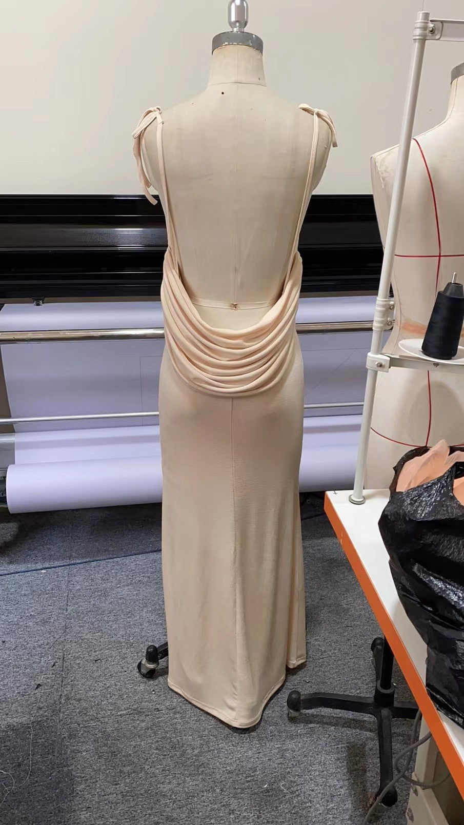 Sexy Slim Long Dress Lace up Low Back Bodycon Long Dress Women 25