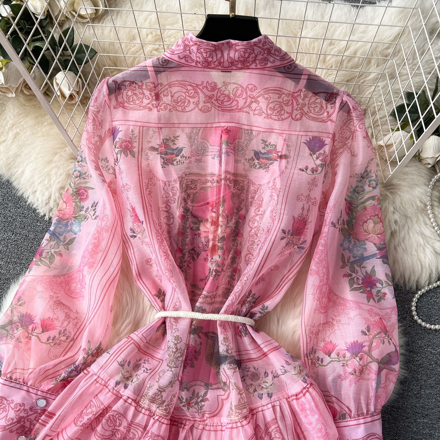 Women Vintage Print Maxi Dress 19