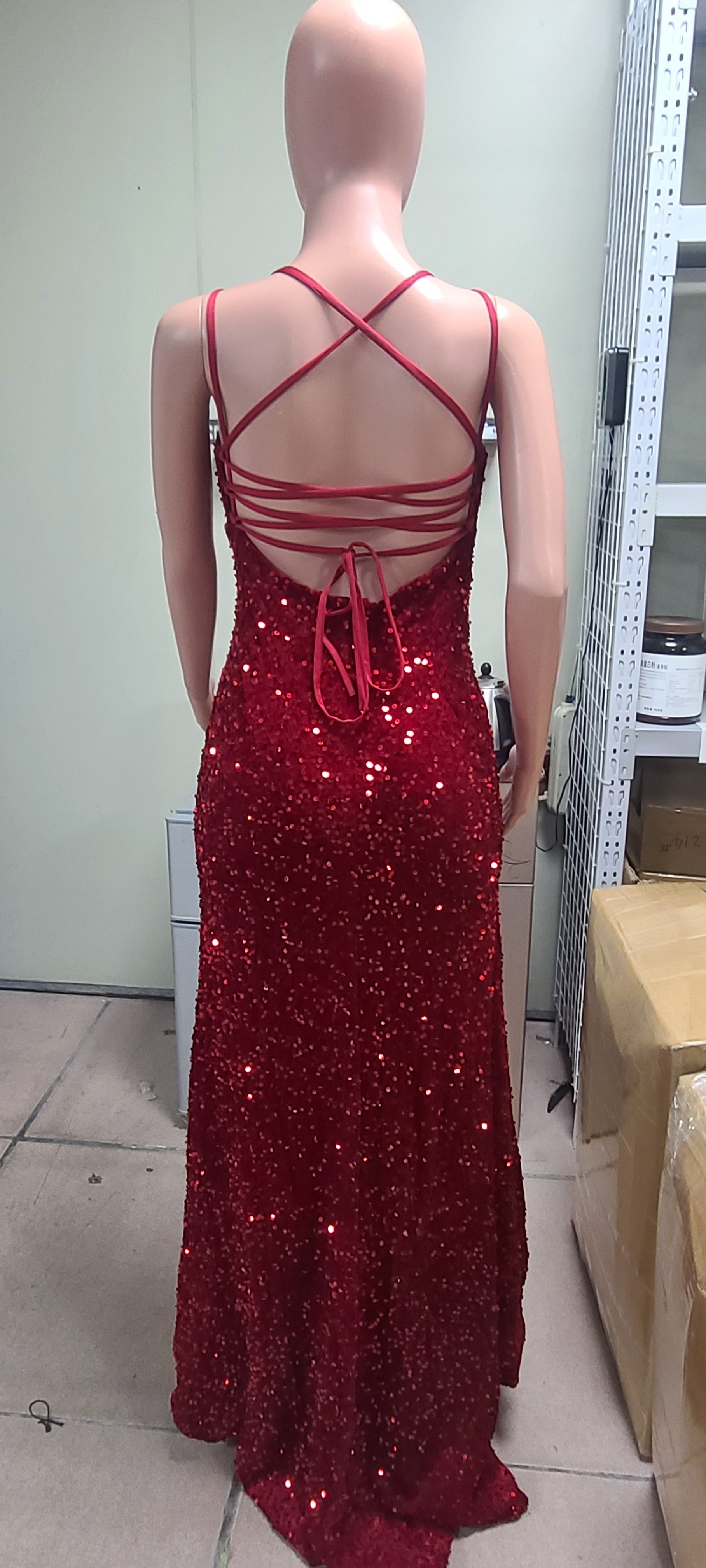 Women sequined ball Bodycon fishtail V-neck party evening dress（Processing time need 3-6 days） 16