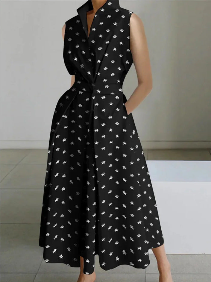 Summer Career Fashion Polka Dot V Neck Ladies Button Mermaid Dress 18