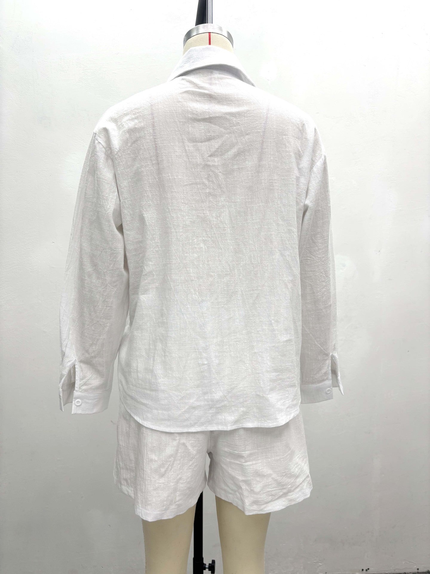 Africa Plus-Size Casual Solid Color Shirt and Shorts Two-Piece Set 9