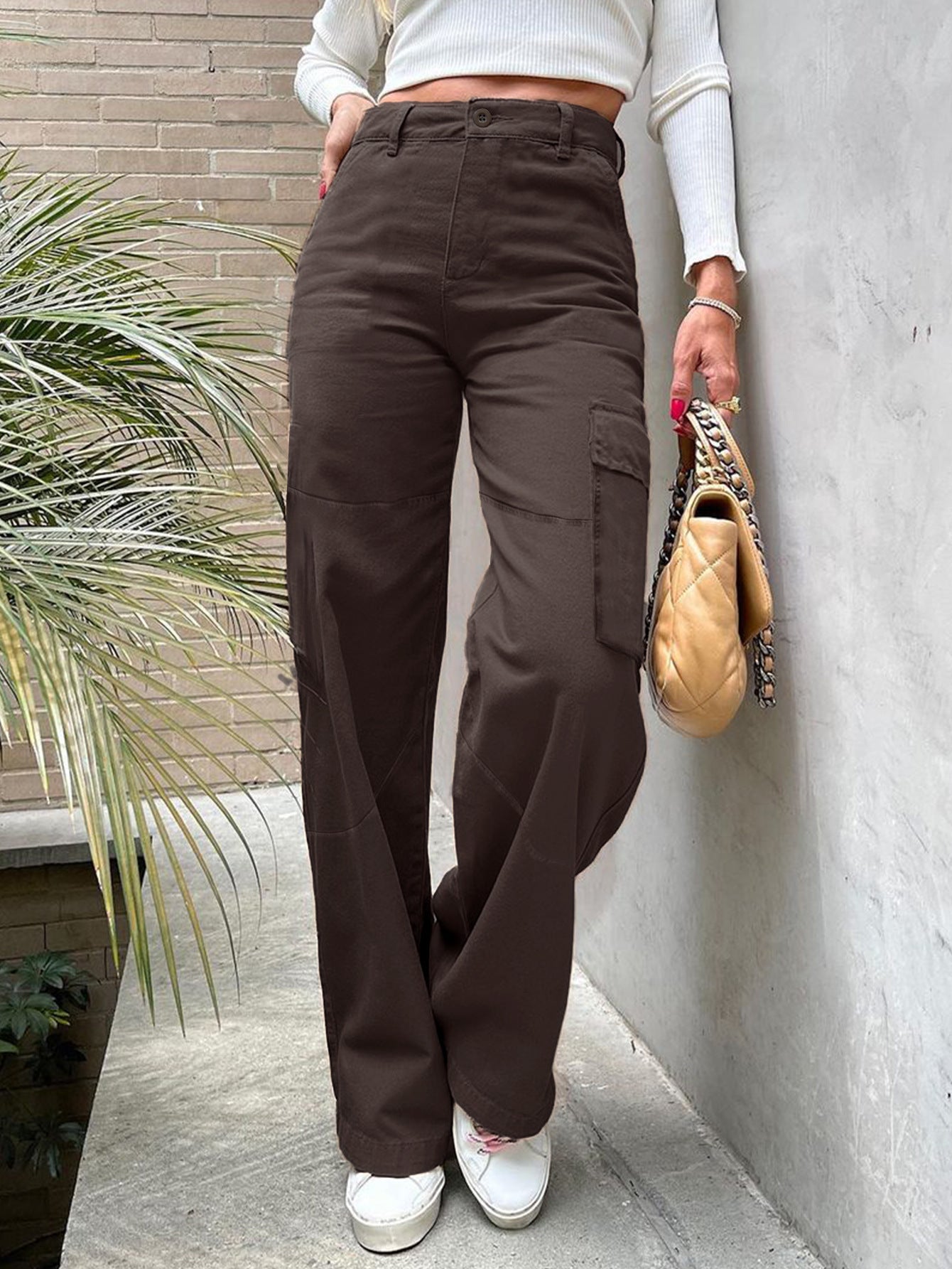 Fall Cargo Pants Street Forest Pocket Loose Denim Pants Women 3