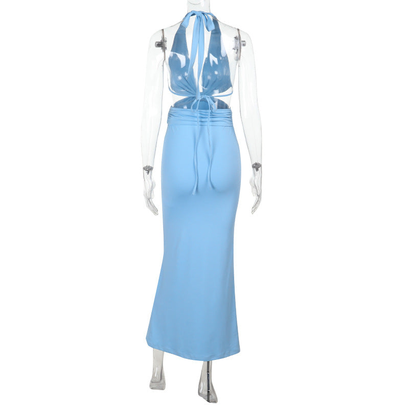 Women Suspender Bodycon Holidays Backless Maxi Dress 13