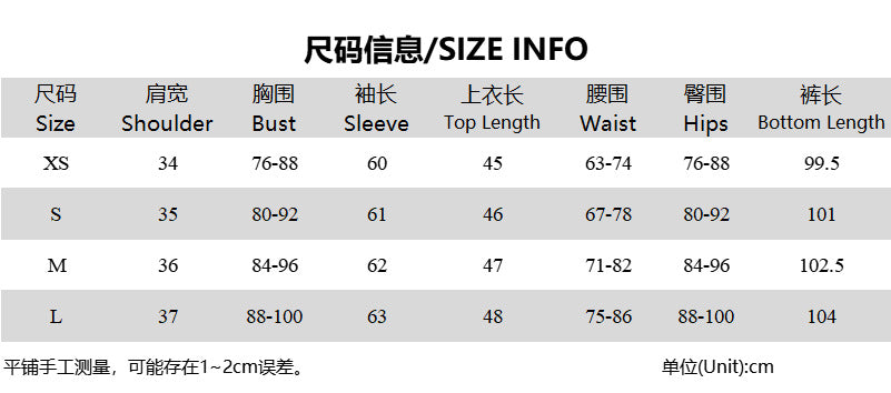 Women's autumn and winter zipper long sleeve hooded top Bell Bottom pants fashion Casual two piece set 38