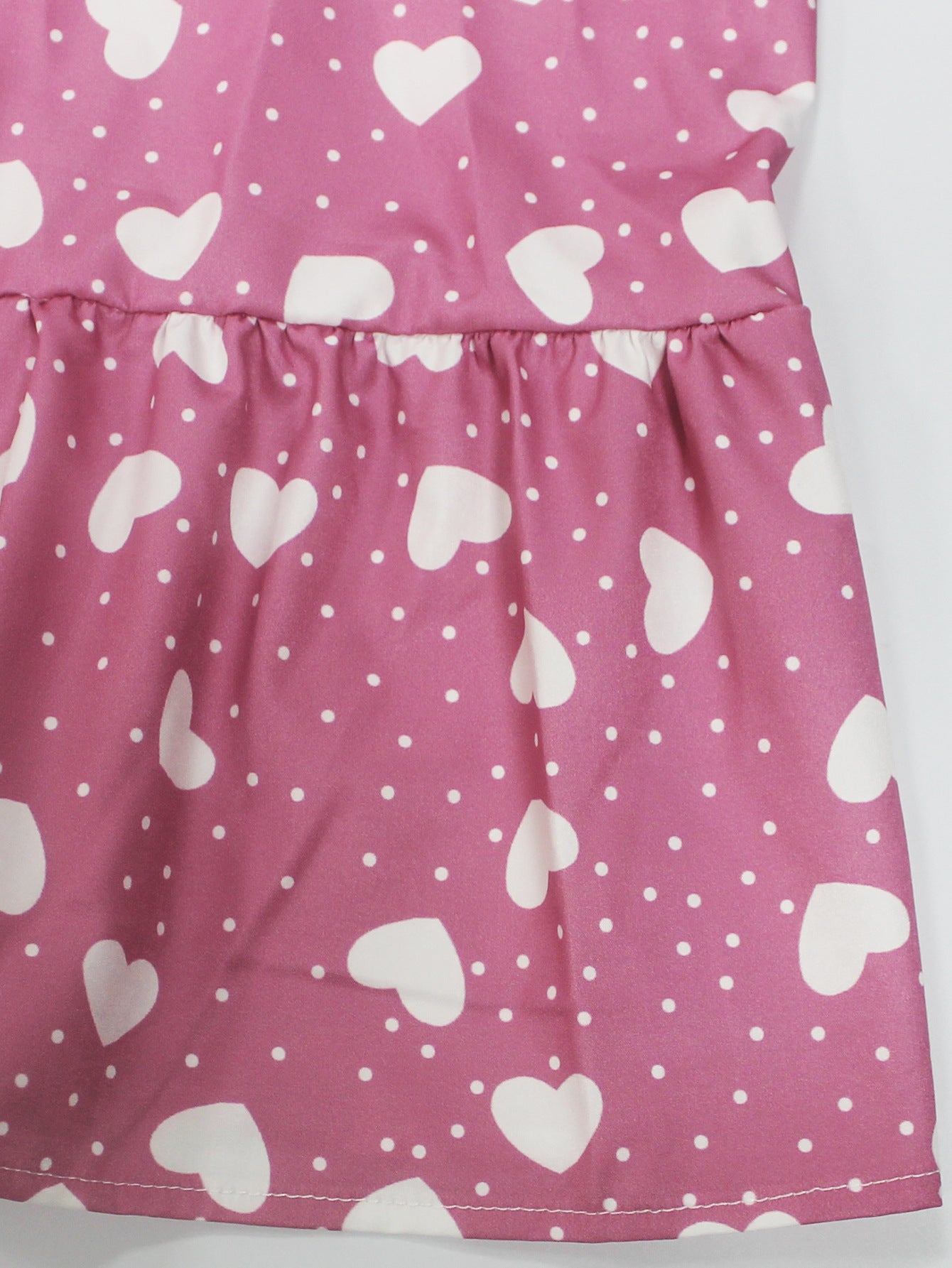 Women's Plus-Size Fashion Elegant Round-Neck Belted Heart Print Flying Sleeves Dress 10