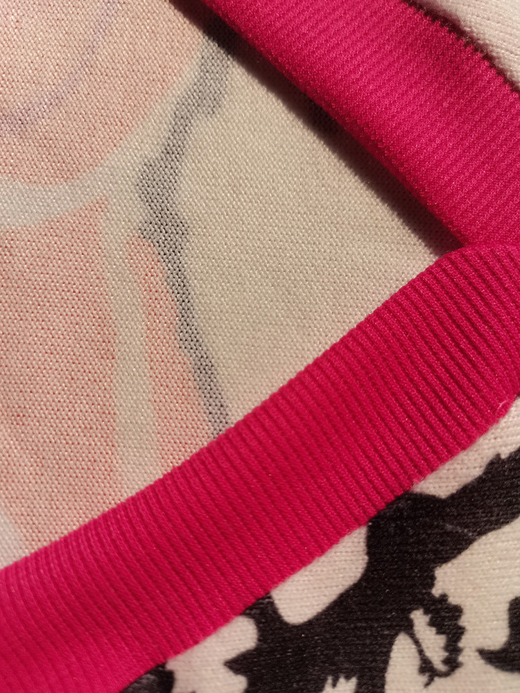 Women's Summer Print Heart Neck Slim Sport Casual Top + Shorts Set 20