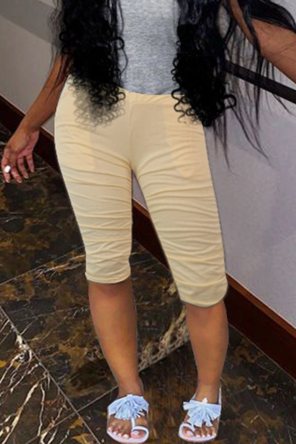 Women's Pockets Ruched Slim Fit Midi Pants 6