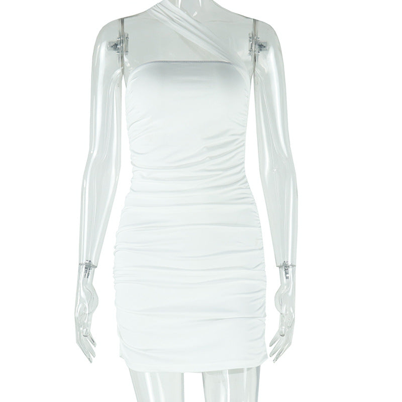 Women Solid Halter Neck Sexy Bodycon Dress 7