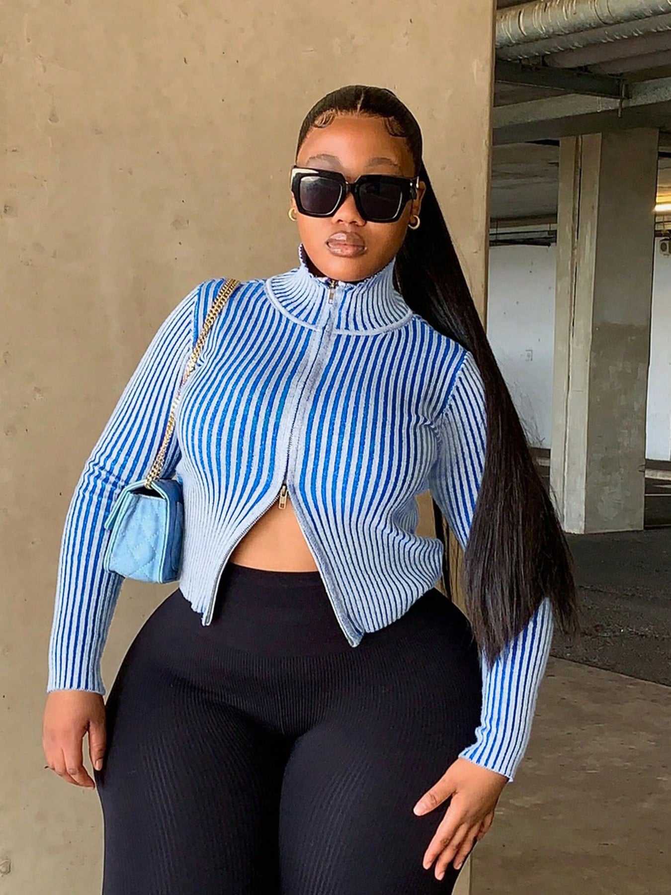 Women Knitting zipper sweater jacket 7