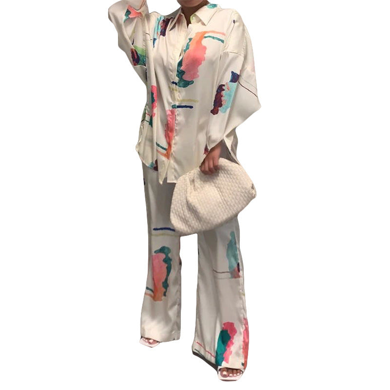 Women Homewear Long Sleeve Printed Two-piece Set 8