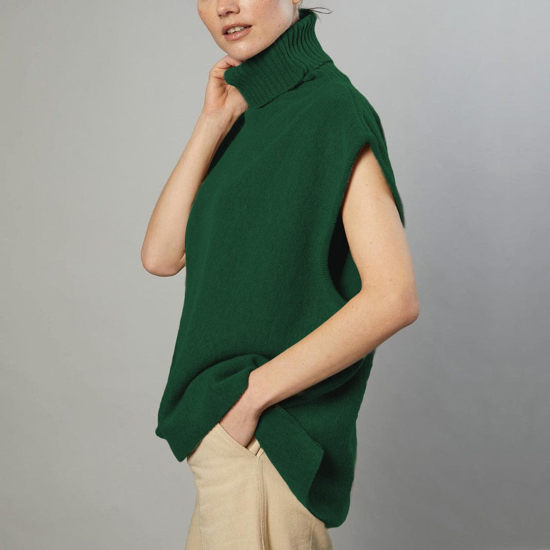 Women Casual Turtleneck Sleeveless Sweater 11