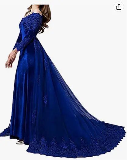 Sexy Off Shoulder Slim Waist Fishtail Satin Prom Evening Dress（Processing time need 3-6 days） 6