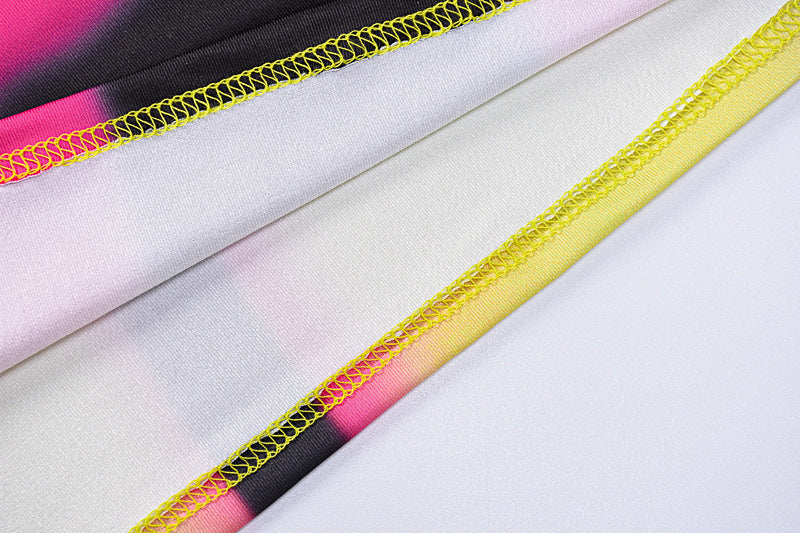 Women Spring and Summer Printed Round Neck Long Sleeve Bodycon Dress 14