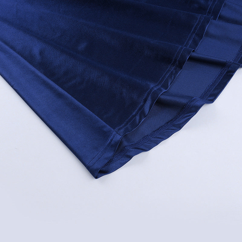 Sexy Deep V-Neck Halter Neck Low Back Satin Maxi Dress Chic Gown 12