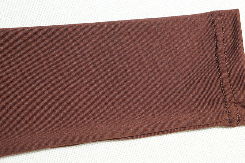 Women's Solid Color Round Neck Long-Sleeved Streamer Tie Chic Long Dress 16