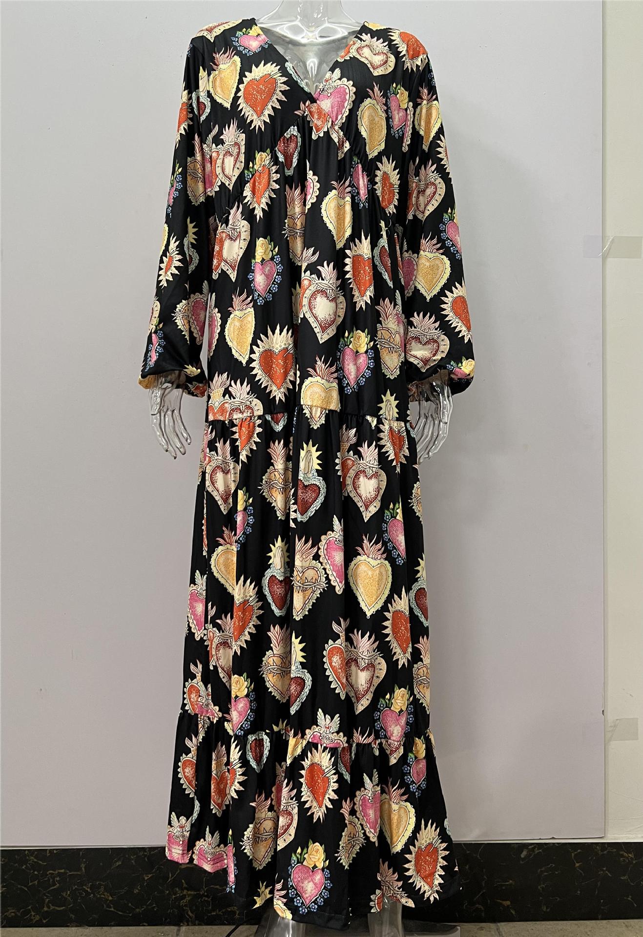 Plus Size Loose Fashion Print Plus Size Women's Autumn And Winter Dress 15