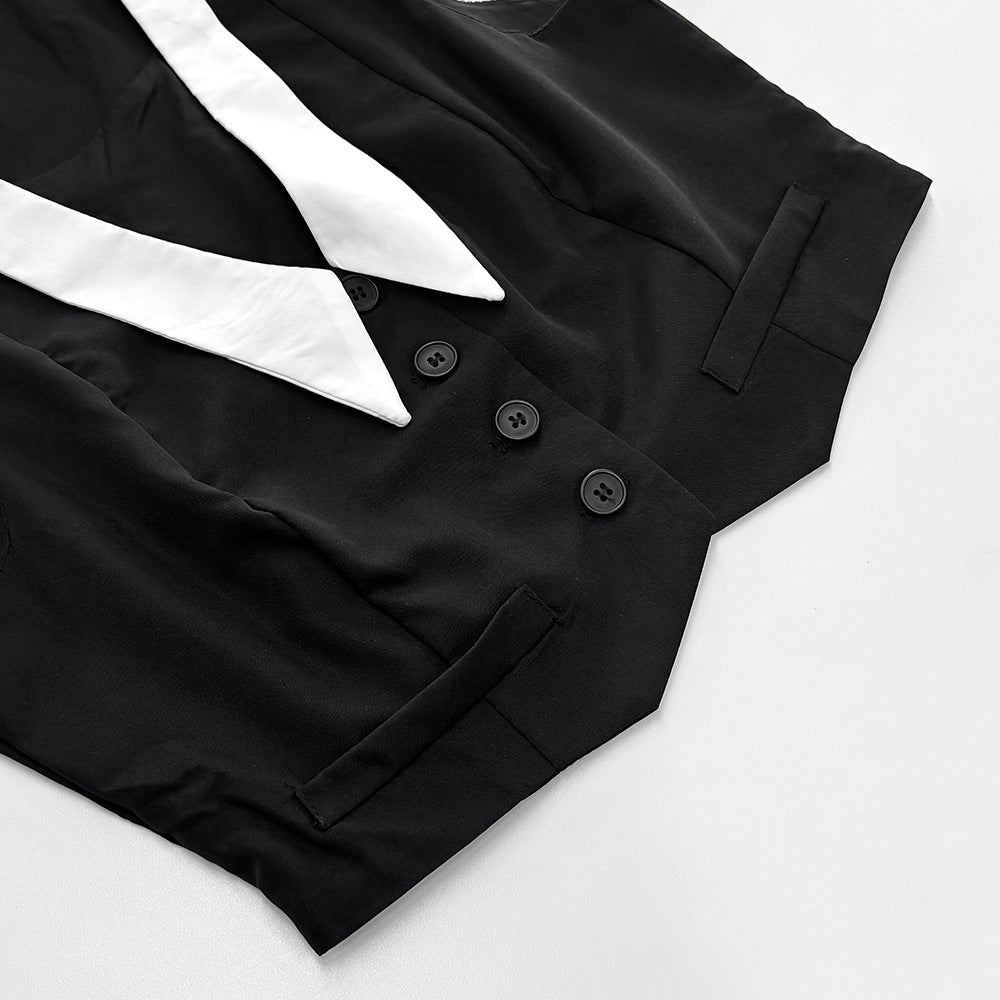 Summer Sexy Women's Sleeveless Button-Up Vest & Mini Skirt Set 12