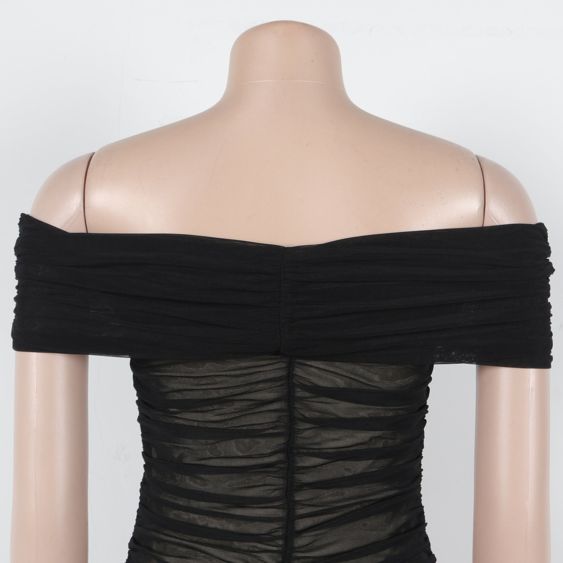 Women Sexy Pleated Mesh Dress 13