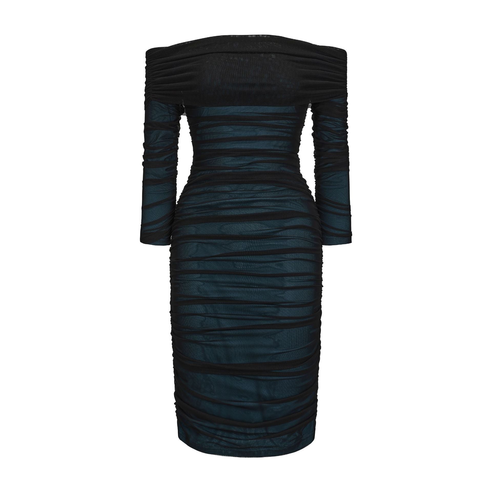 Women's Solid Color Sexy Slim Off-Shoulder Party Dress 8