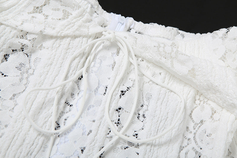 Women Off Shoulder Lace Long Sleeve Bodycon Dress 11