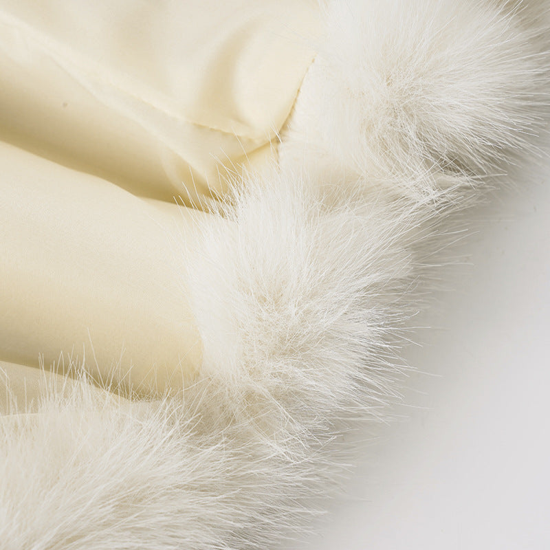 Women fall/winter faux furry metal Pu-Leather buttoned turndown collar top 20