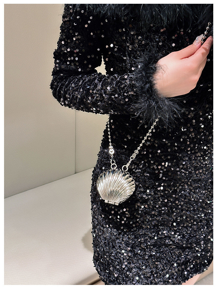 Mini Metal Shell/Heart Shape Bag One Shoulder Crossbody Fashion Bag 21