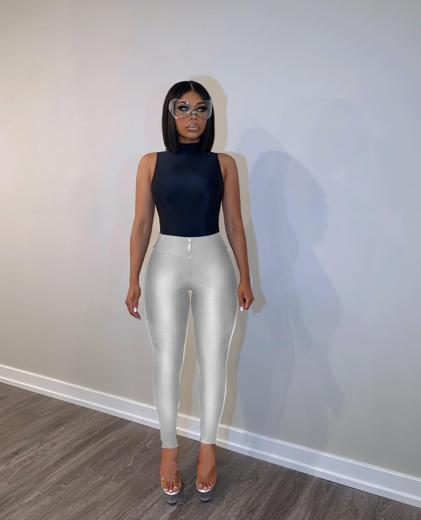 Women Summer Solid Stretchy Zipper Pants 11