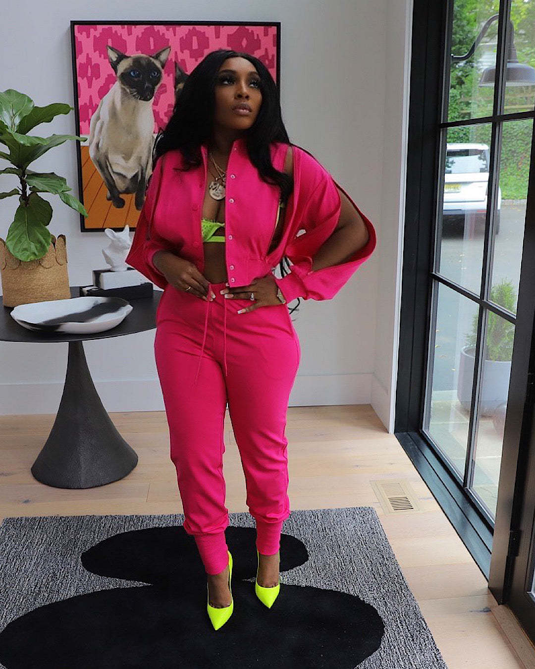 Women sports zipper jacket and Pant two-piece set 8