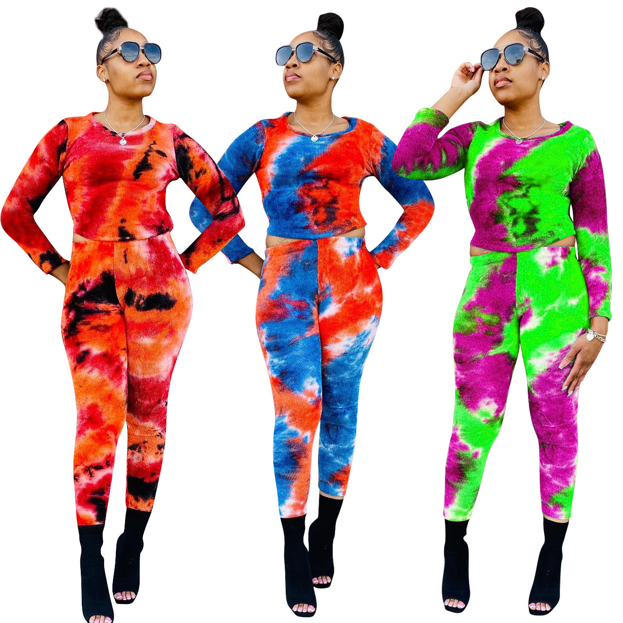 Ladies Print Top and Pant Two Piece 11