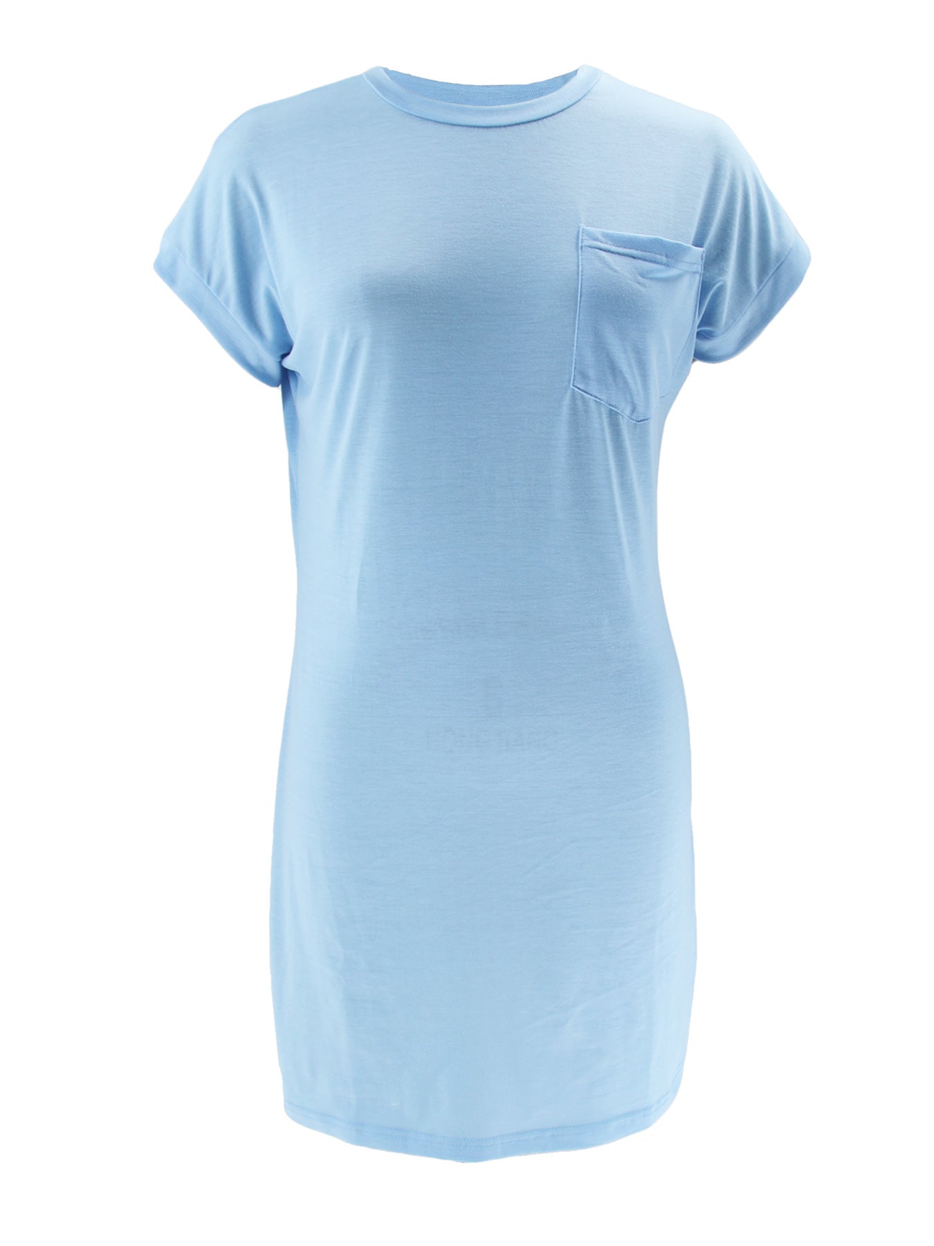 Women Solid Casual T-Shirt Short Sleeve Dress 14