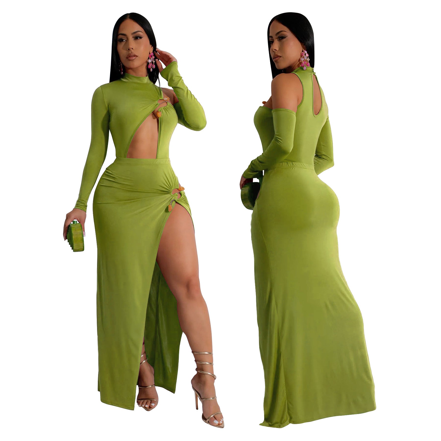 Women irregular sexy Top and skirt two-piece set 5