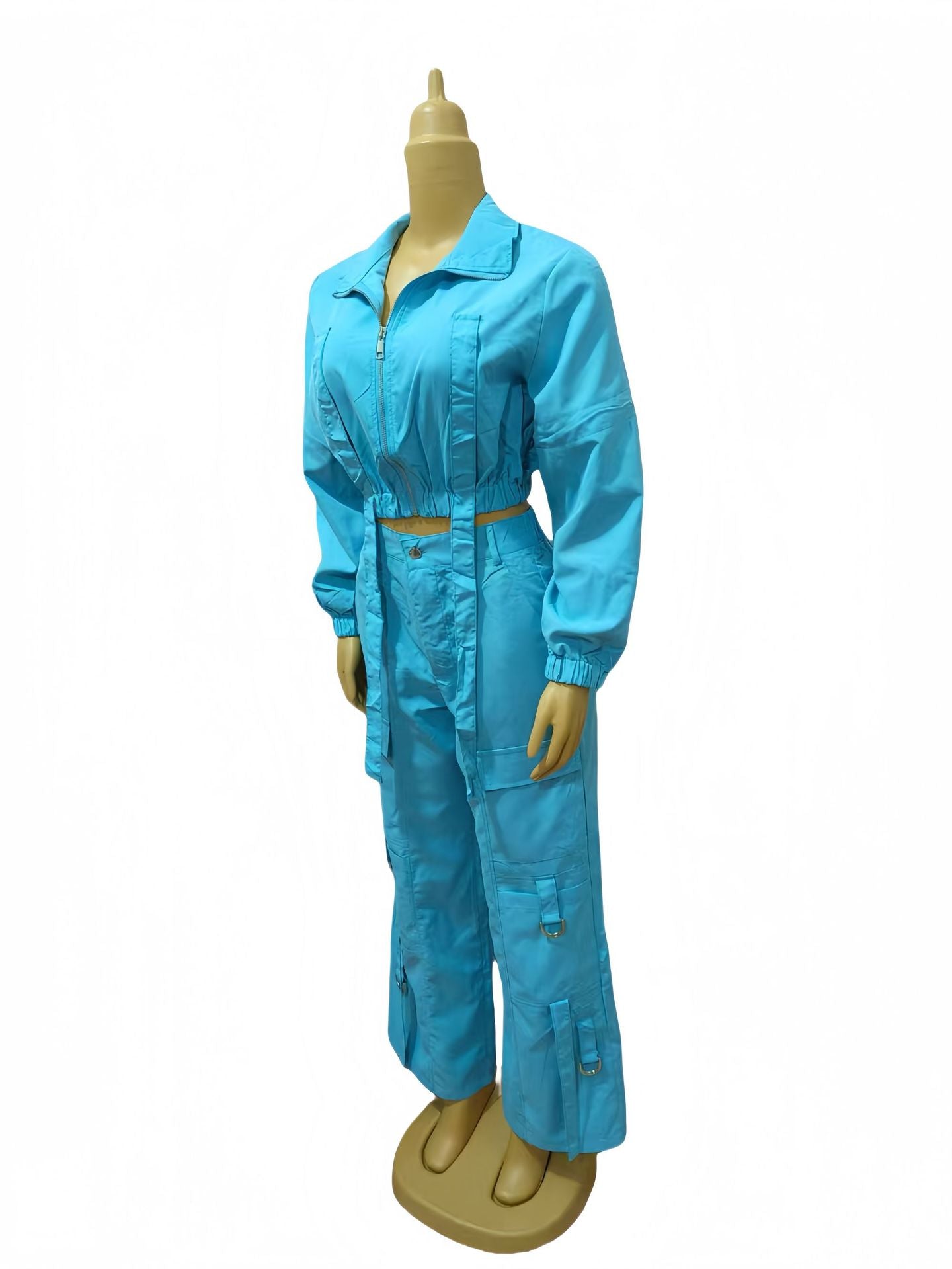 African Women Soid Casual Top and trousers Two Piece Set 8