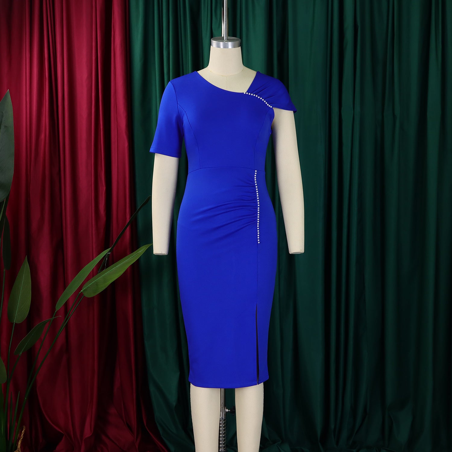 Beaded High Waist OL African Bodycon Dress 16