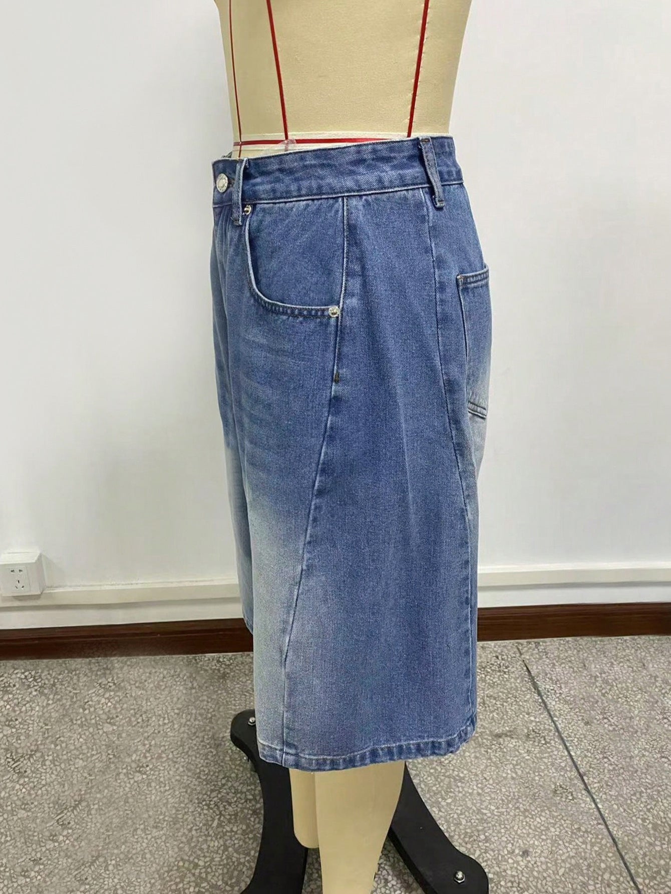 Loose Wide Leg Denim Mid-Length Shorts 7